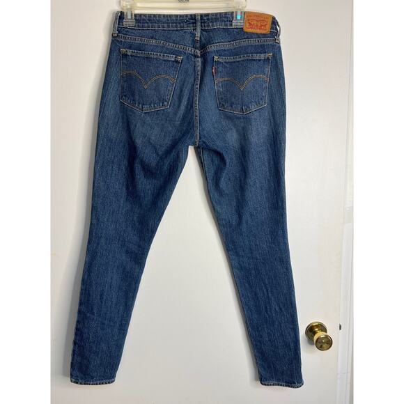 LEVIS 711 SKINNY WOMENS JEANS DARK WASH MID-RISE 31X30 (HEM IS CUT) - Picture 7 of 9